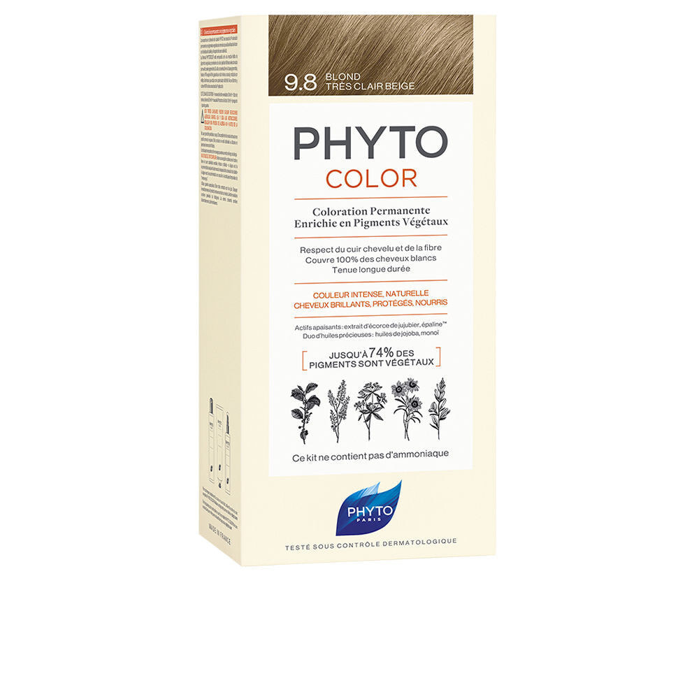 Phyto PhytoColor Permanent Color 9.8 Стойкая краска для волос, с растительными пигментами, оттенок очень светлый бежевый блонд