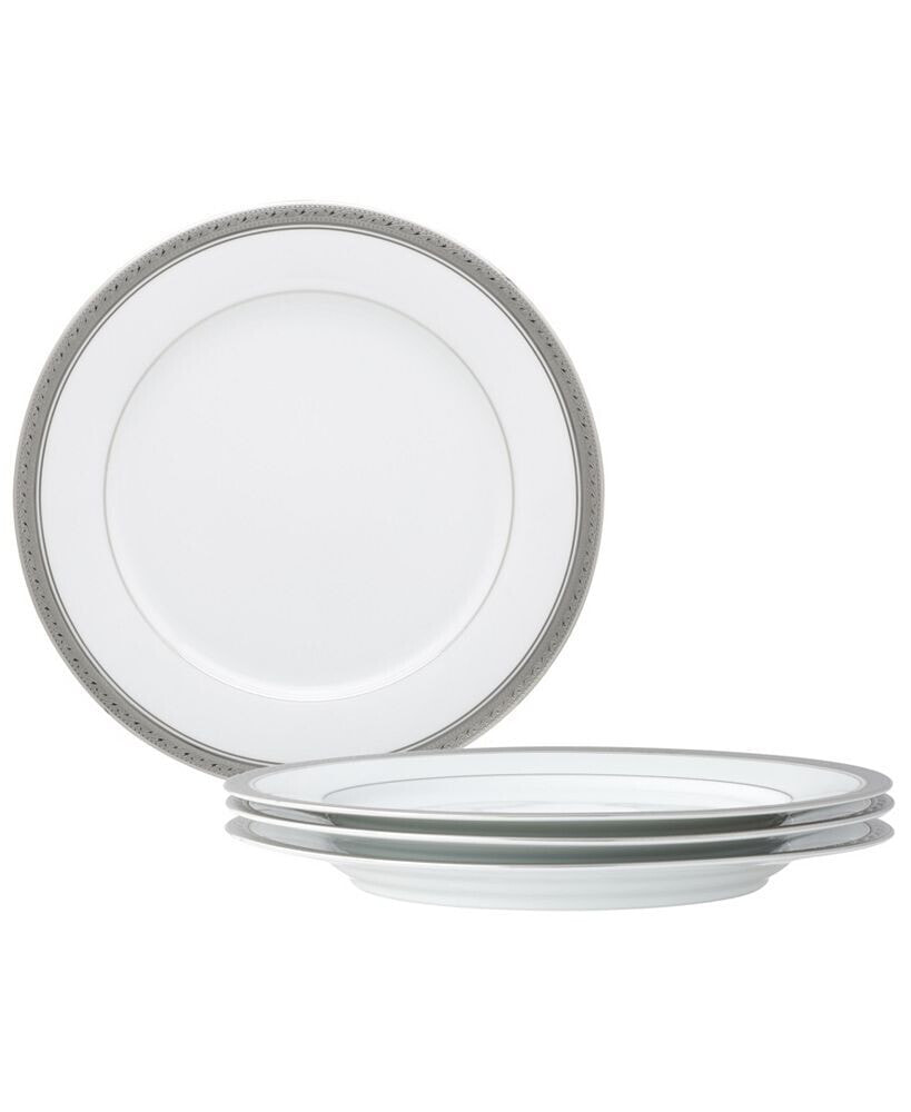 Noritake crestwood Platinum Set of 4 Dinner Plates, Service For 4