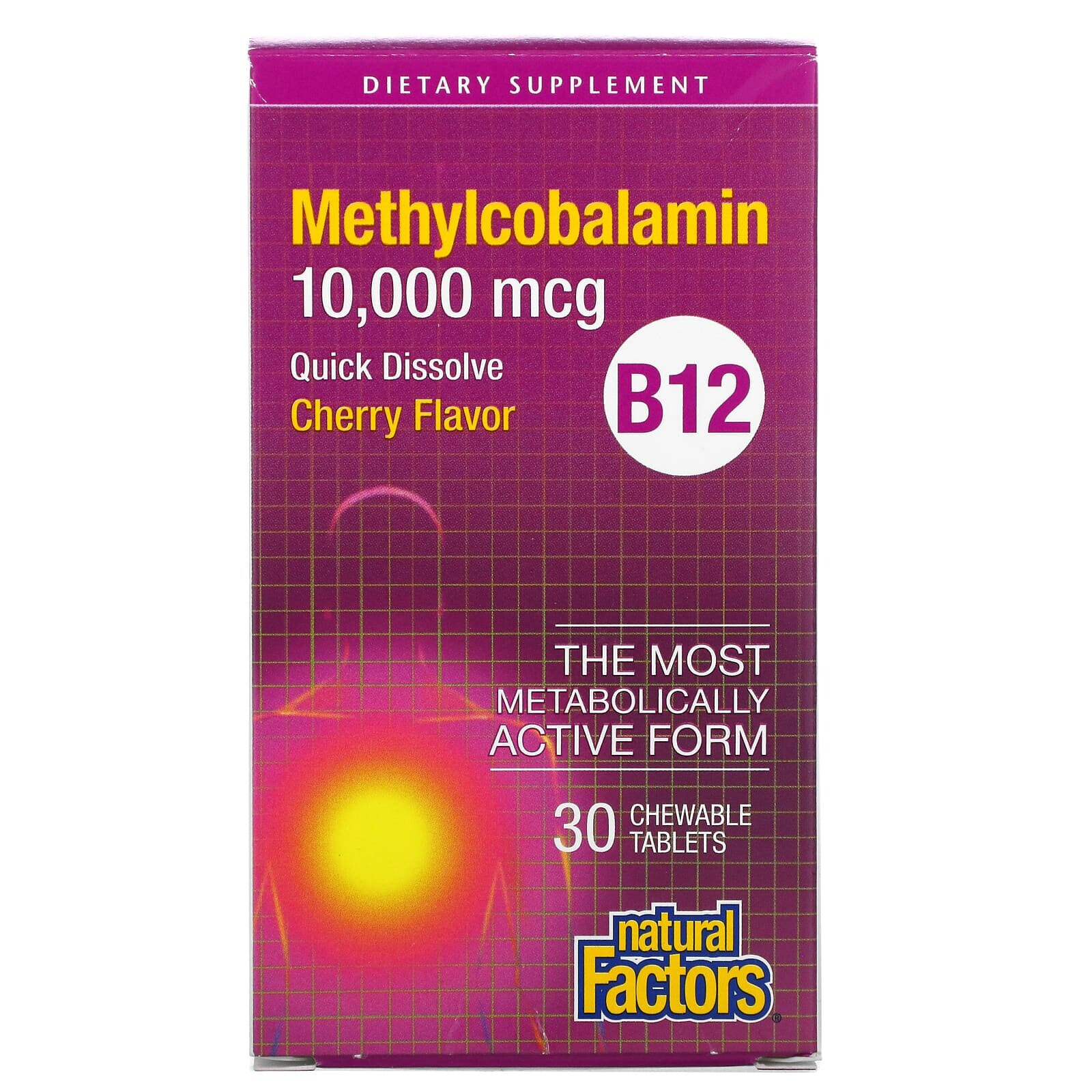 Natural Factors, B12, Methylcobalamin, 5000 mcg, 60 Chewable Tablets