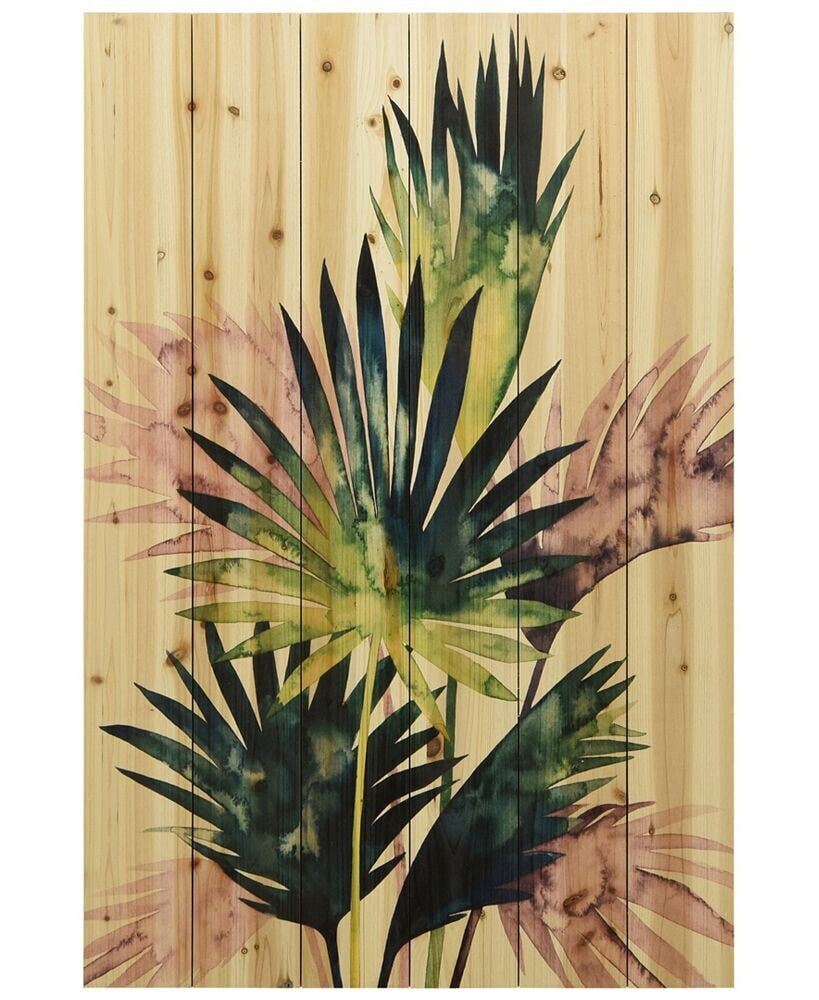 Empire Art Direct twilight Palms III Arte de Legno Digital Print on Solid Wood Wall Art, 36