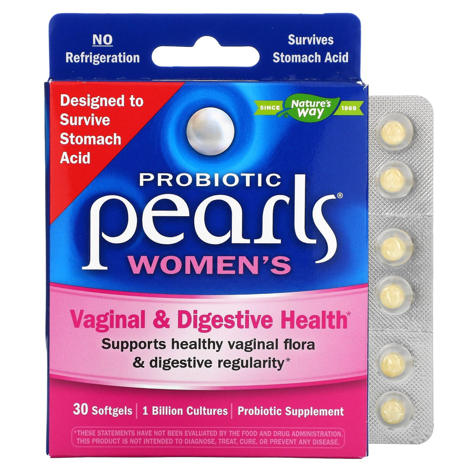 Nature's Way, Пробиотический жемчуг для женщин, здоровье влагалища и пищеварительной системы, 90 мягких таблеток