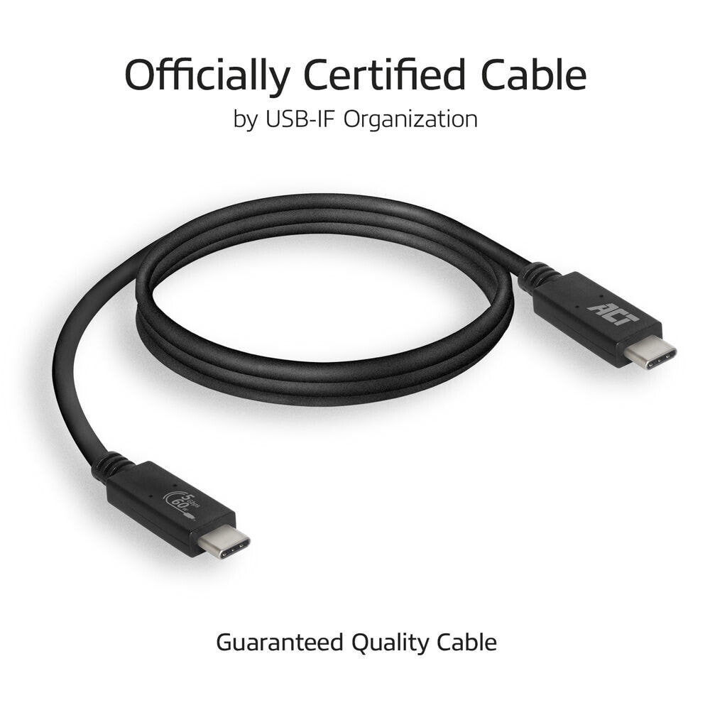 ACT AC7402 USB кабель 2 m USB 3.2 Gen 1 (3.1 Gen 1) USB C Черный