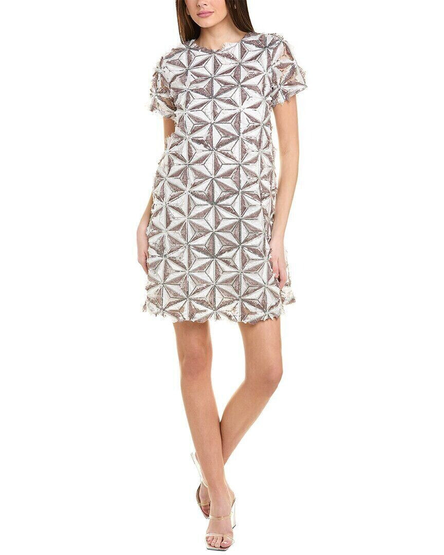 Gracia Glitter Geometry Pattern Shift Dress Women's