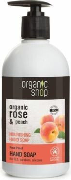 Organic Shop Rose & Peach Hand Soap Мыло для рук ароматом розы и персика 500 мл