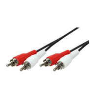 LogiLink 2xRCA - 2xRCA, 10m аудио кабель Черный CA1041