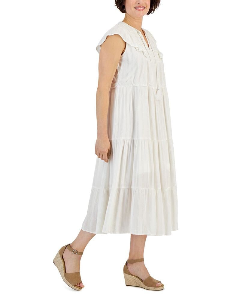 Style & Co women's Ruffled Shine Midi Dress, Created for Macy's