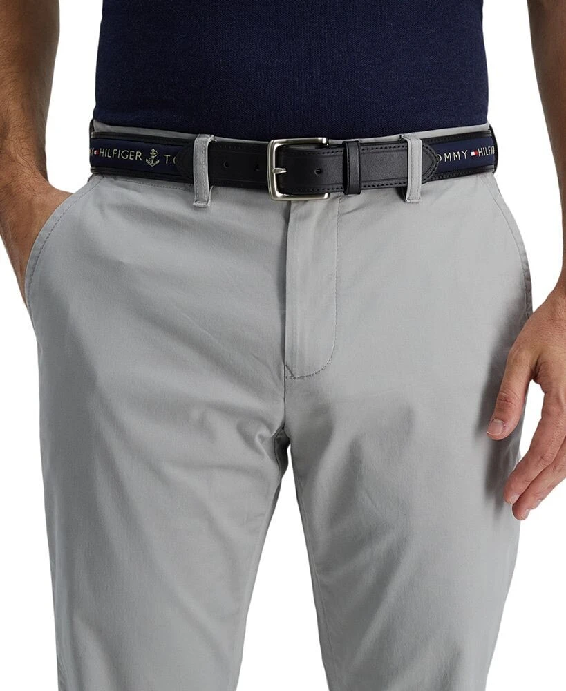 Tommy Hilfiger men's Tri-Color Ribbon Inlay Leather Belt