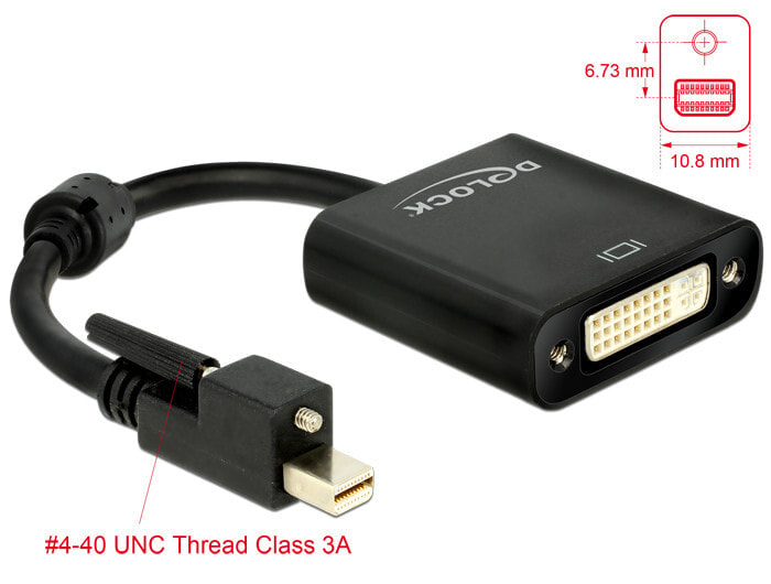 DeLOCK 62639 видео кабель адаптер 0,25 m Mini DisplayPort DVI-I Черный