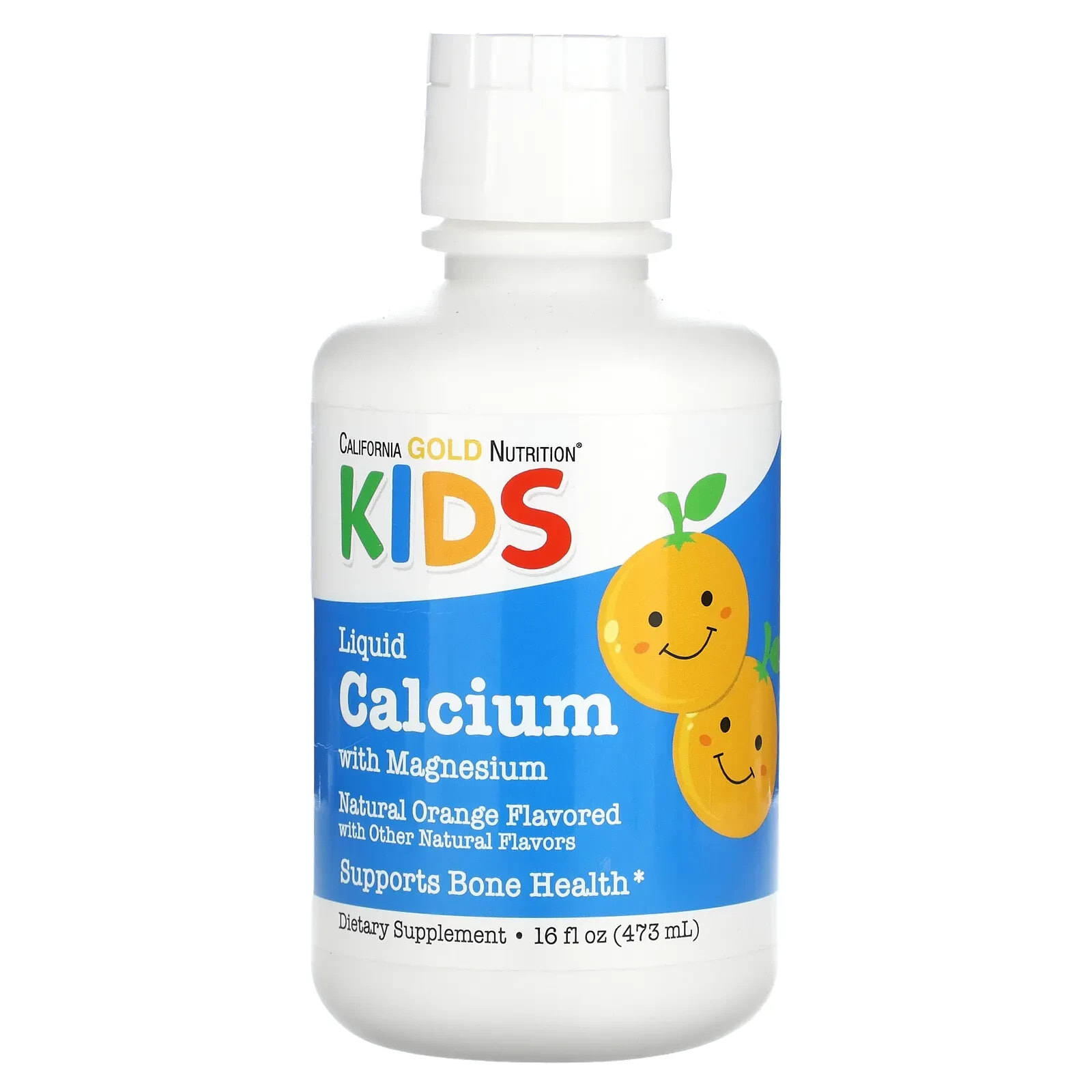 California Gold Nutrition, Children's Liquid Calcium with Magnesium, Orange, 16 fl oz (473 ml)