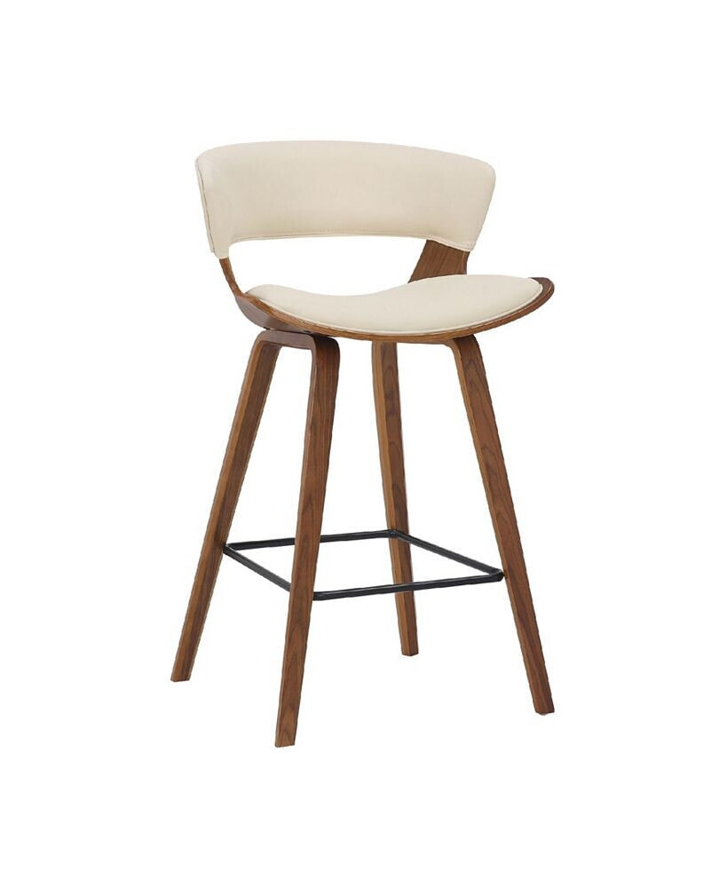 Jagger Modern Wood and Faux Leather Counter Height Bar Stool