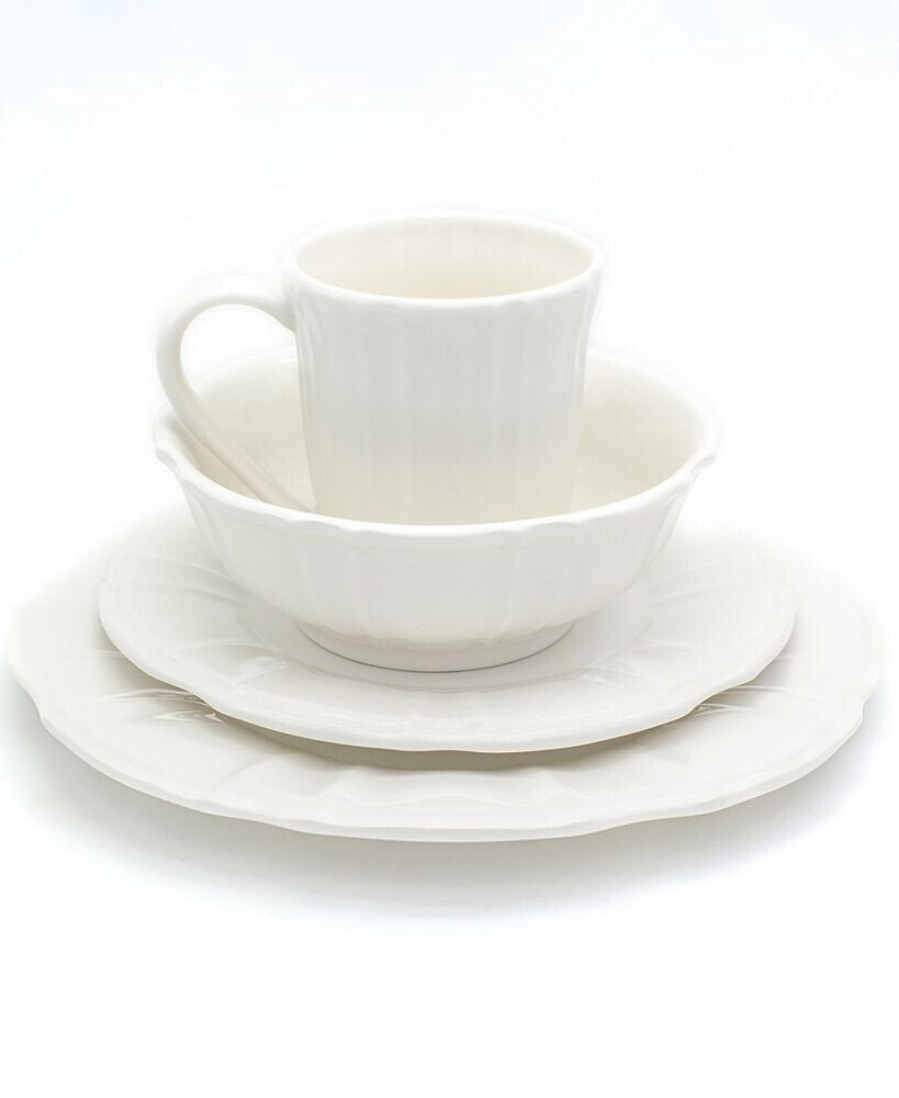 Euro Ceramica chloe 16 Piece White Dinnerware Set