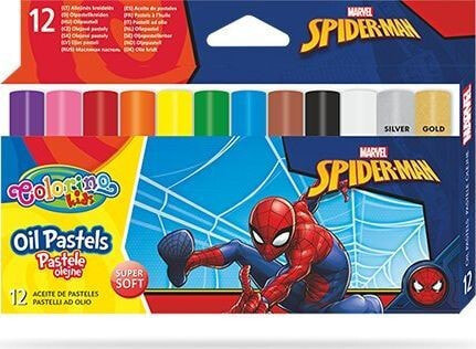 Patio Pastele olejne trójkątne Colorino Kids Spiderman 12 kolorów
