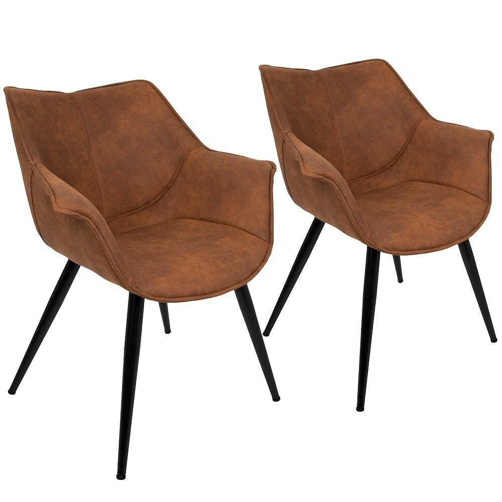 Lumisource wrangler Accent Chair in Rust Set of 2