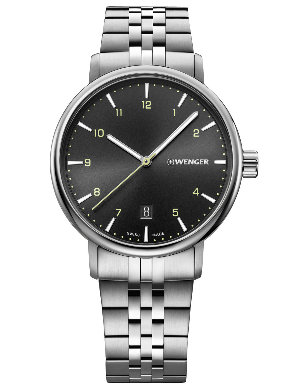 Мужские наручные часы с серебряным браслетом Wenger 01.1731.120 Metropolitan mens 40mm 10ATM