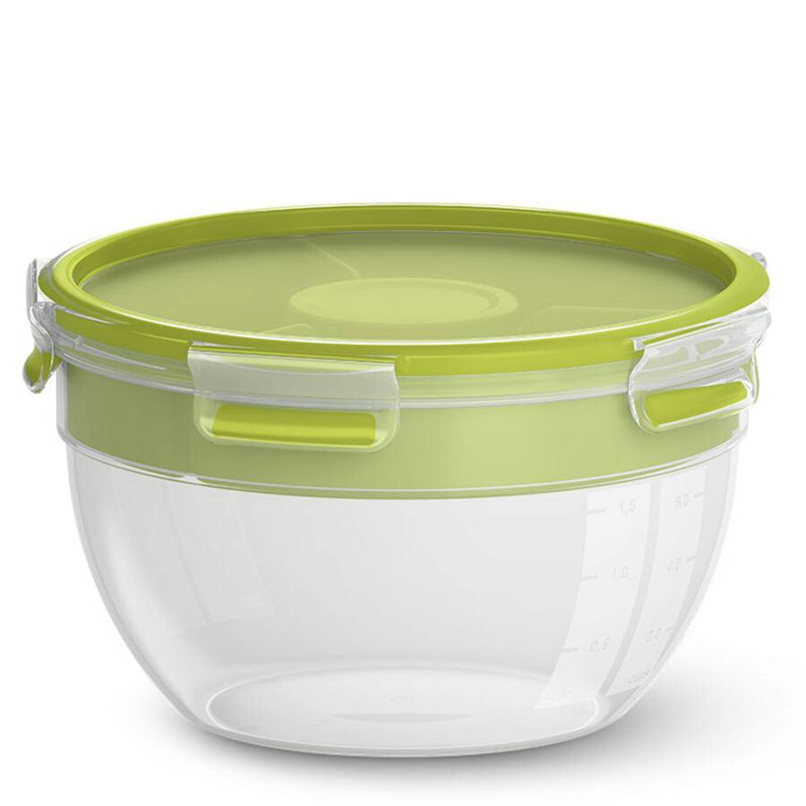 EMSA CLIP & GO Salad box XL Круглый Коробочная версия 2,6 L Зеленый, Прозрачный 3 шт N1071300