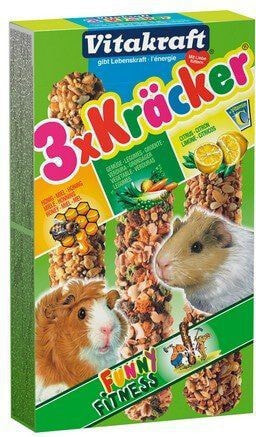 VITAKRAFT Kracker 3pcs Guinea Pig Mix - Honey / Vegetables / Lemon 168g