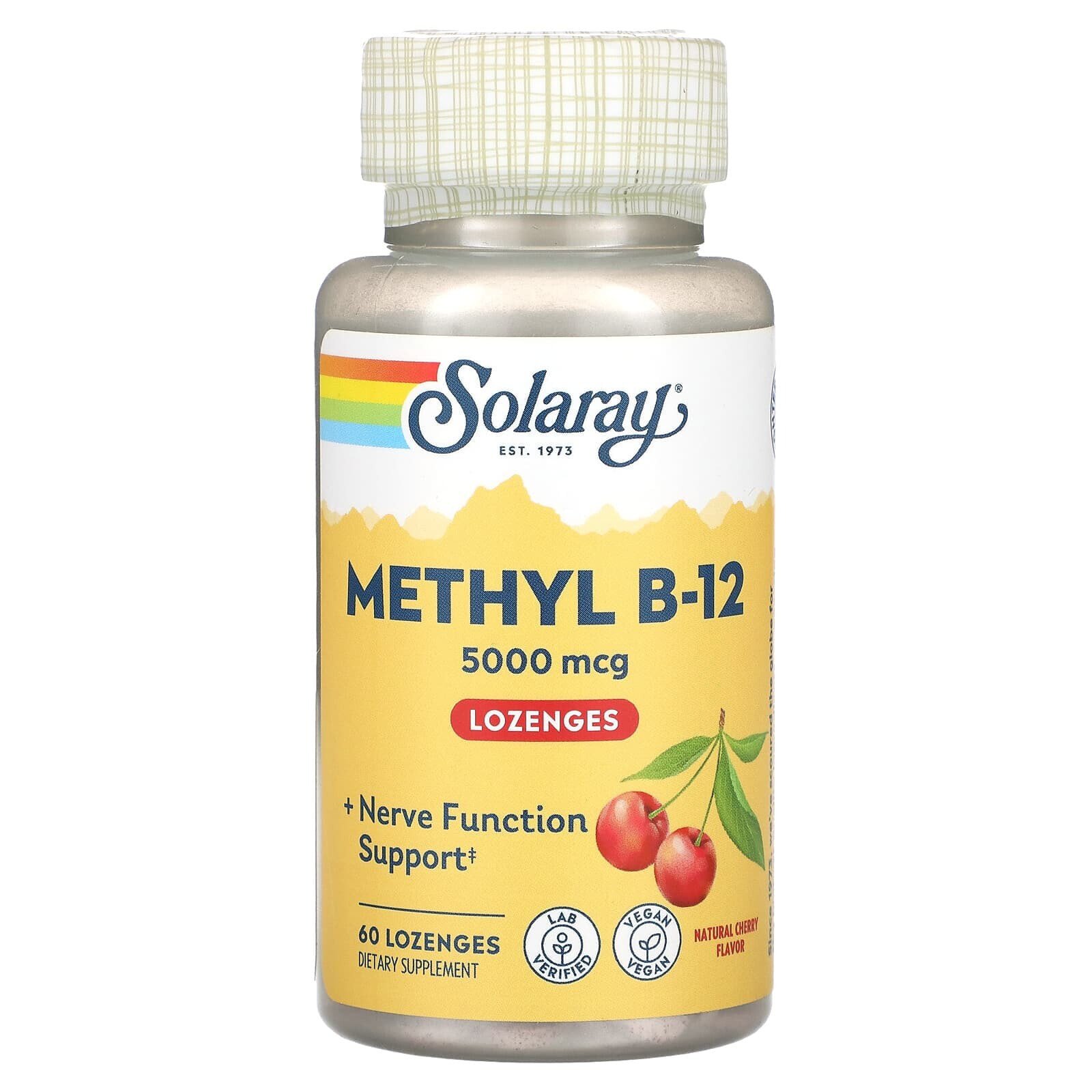 Solaray, Methyl B-12, Lemon Raspberry Flavor, 5,000 mcg, 60 Lozenges