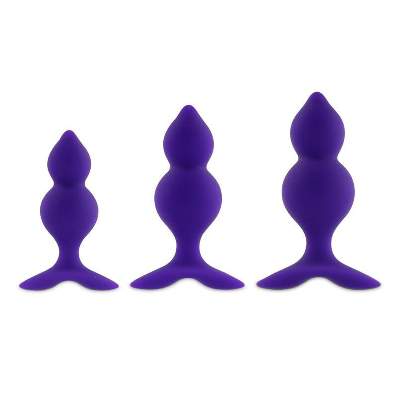 Плаг или анальная пробка FeelzToys Bibi Twin Set of 3 Butt Plug Purple