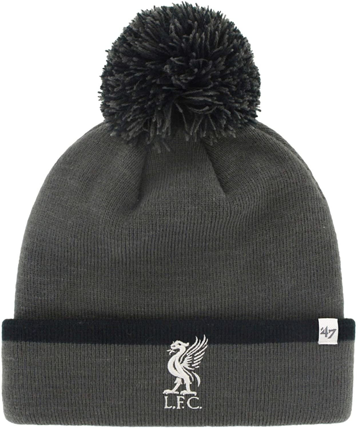 Мужская шапка серая трикотажная '47 Brand Knit Beanie Winter Hat - FC Liverpool Charcoal