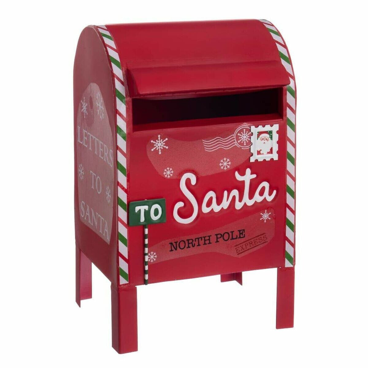 Новогоднее украшение Красный Металл почтовый ящик 20,5 x 18,5 x 33,5 cm