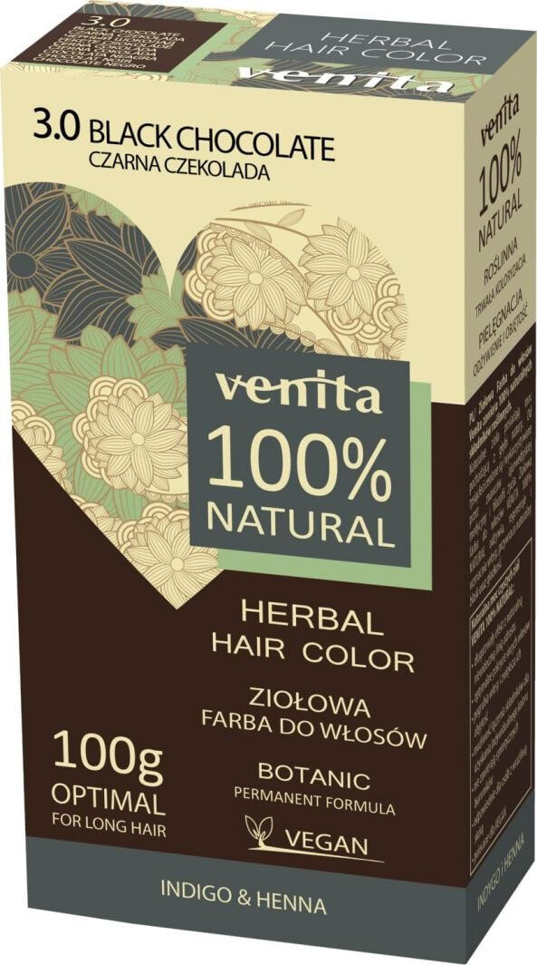 Venita Herbal Hair Color No.3.0 Органическая краска для волос, оттенок черный шоколад 100 г