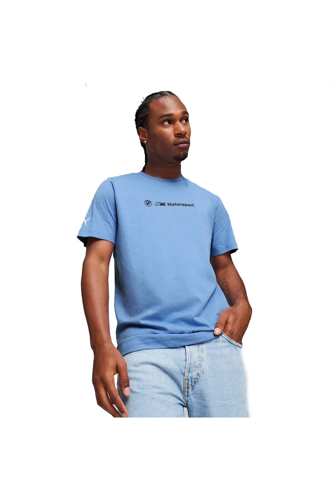 Bmw Mms Erkek Mavi Günlük Stil T-Shirt 62416005
