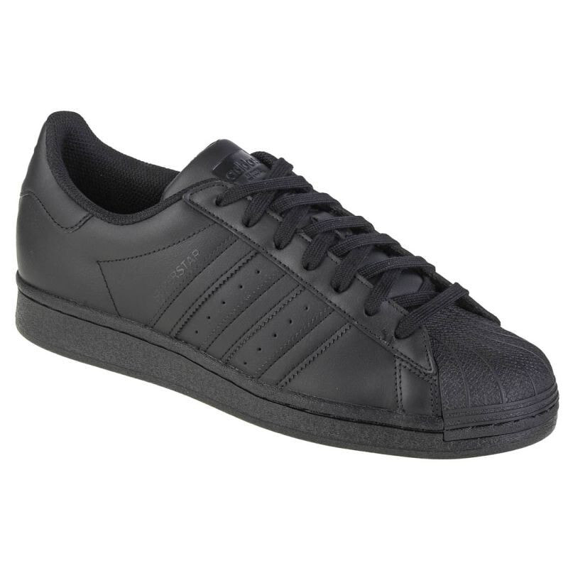Мужские кроссовки повседневные черные кожаные низкие демисезонные Adidas Superstar M EG4957 shoes