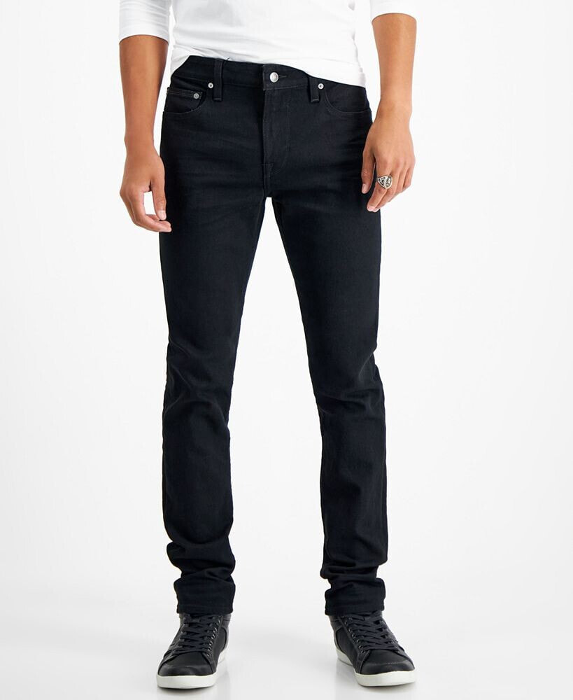 GUESS men's Eco Black Wash Skinny Fit Jeans