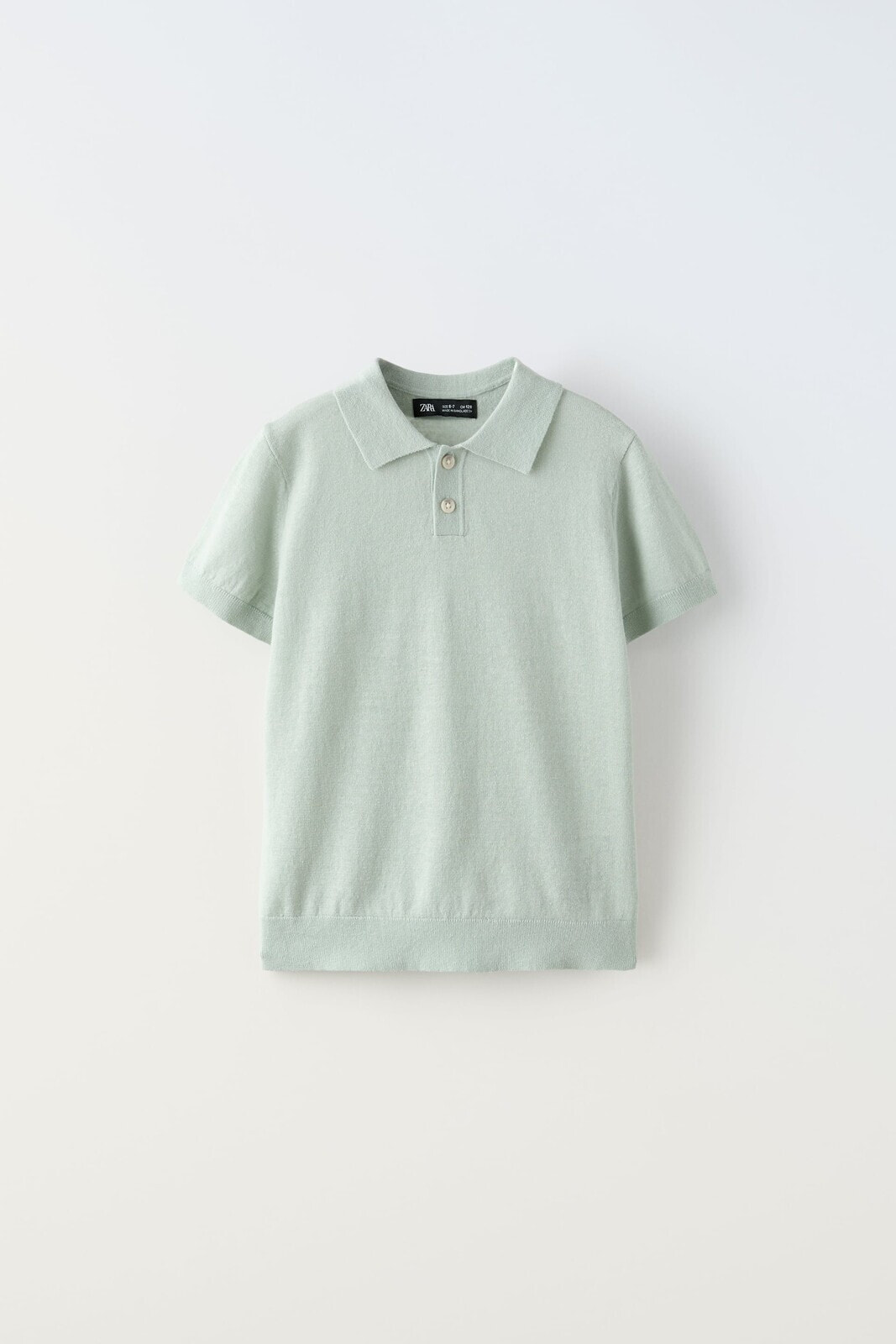 Linen blend knit polo shirt