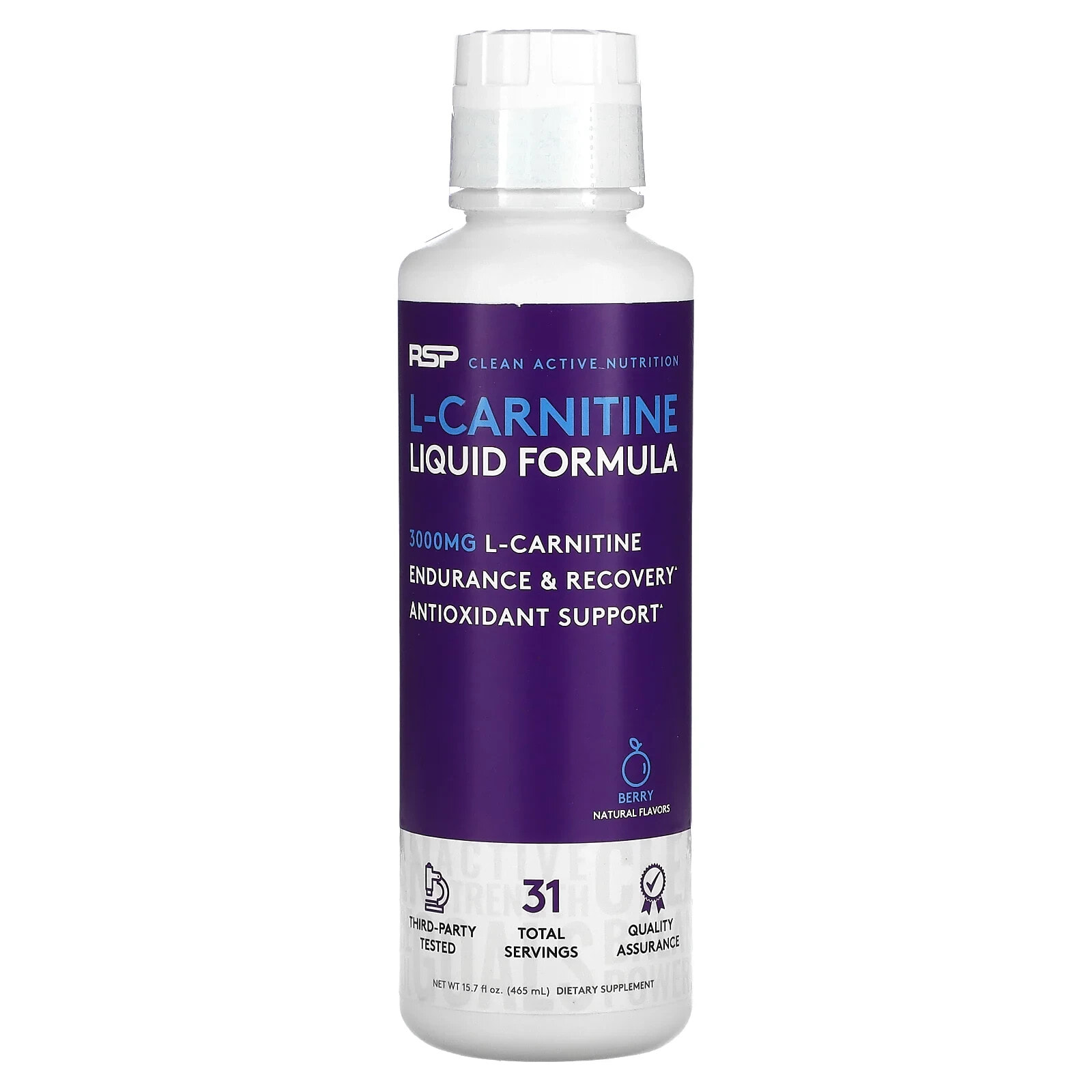 L-Carnitine Liquid Formula, Berry, 3,000 mg, 15.7 fl oz (465 ml)
