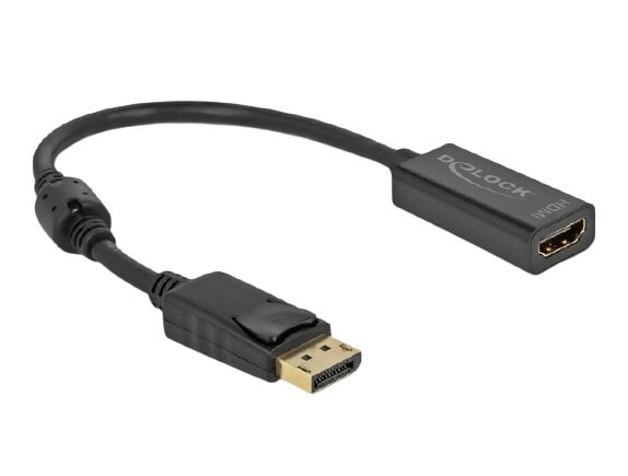 Компьютерный разъем или переходник DeLOCK Adapter DisplayPort 1.2 male to HDMI female 4K Passive black, 0.2 m, DisplayPort, HDMI, Male, Female, 3840 x 2160 pixels