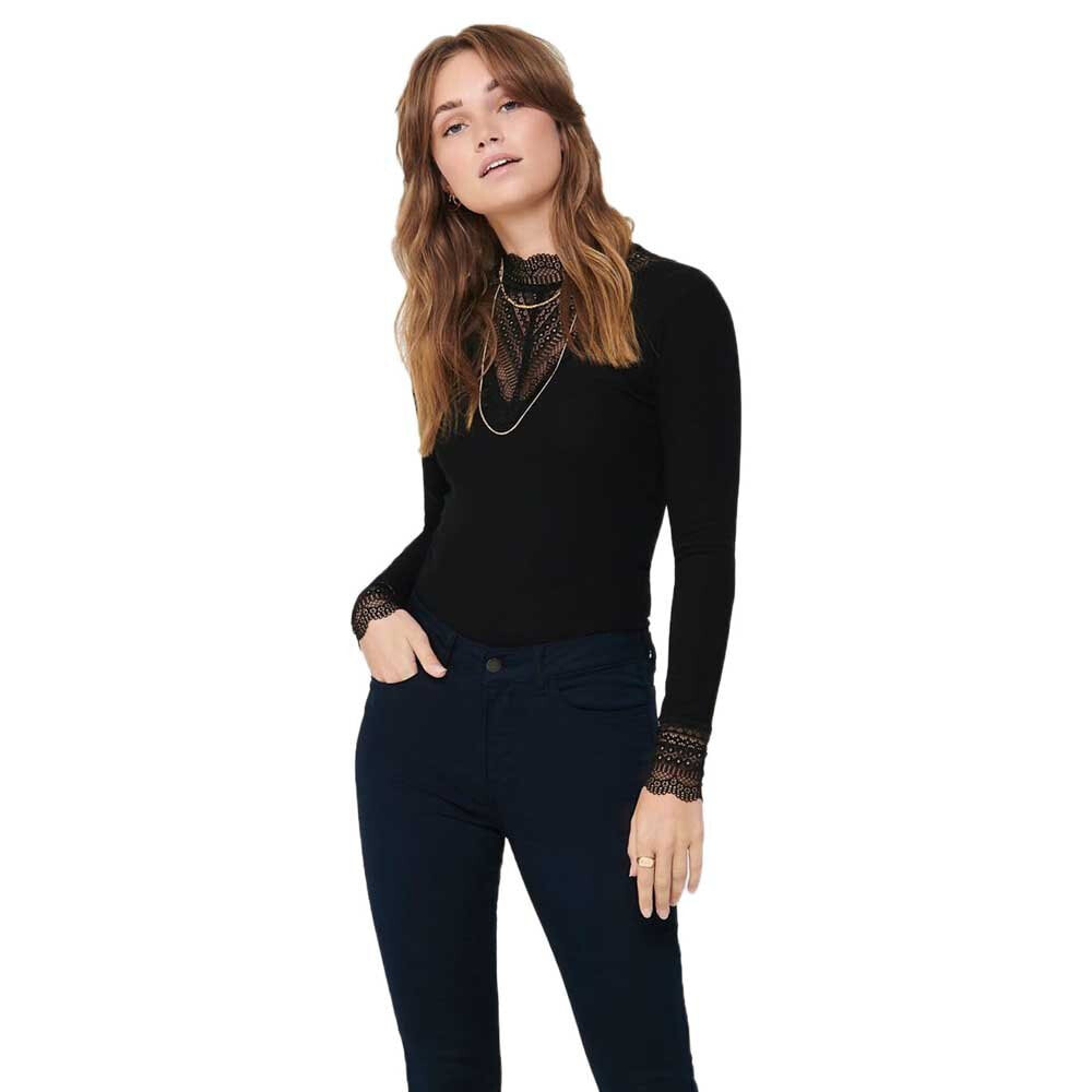 ONLY Tilde Lace High Neck Long Sleeve T-Shirt