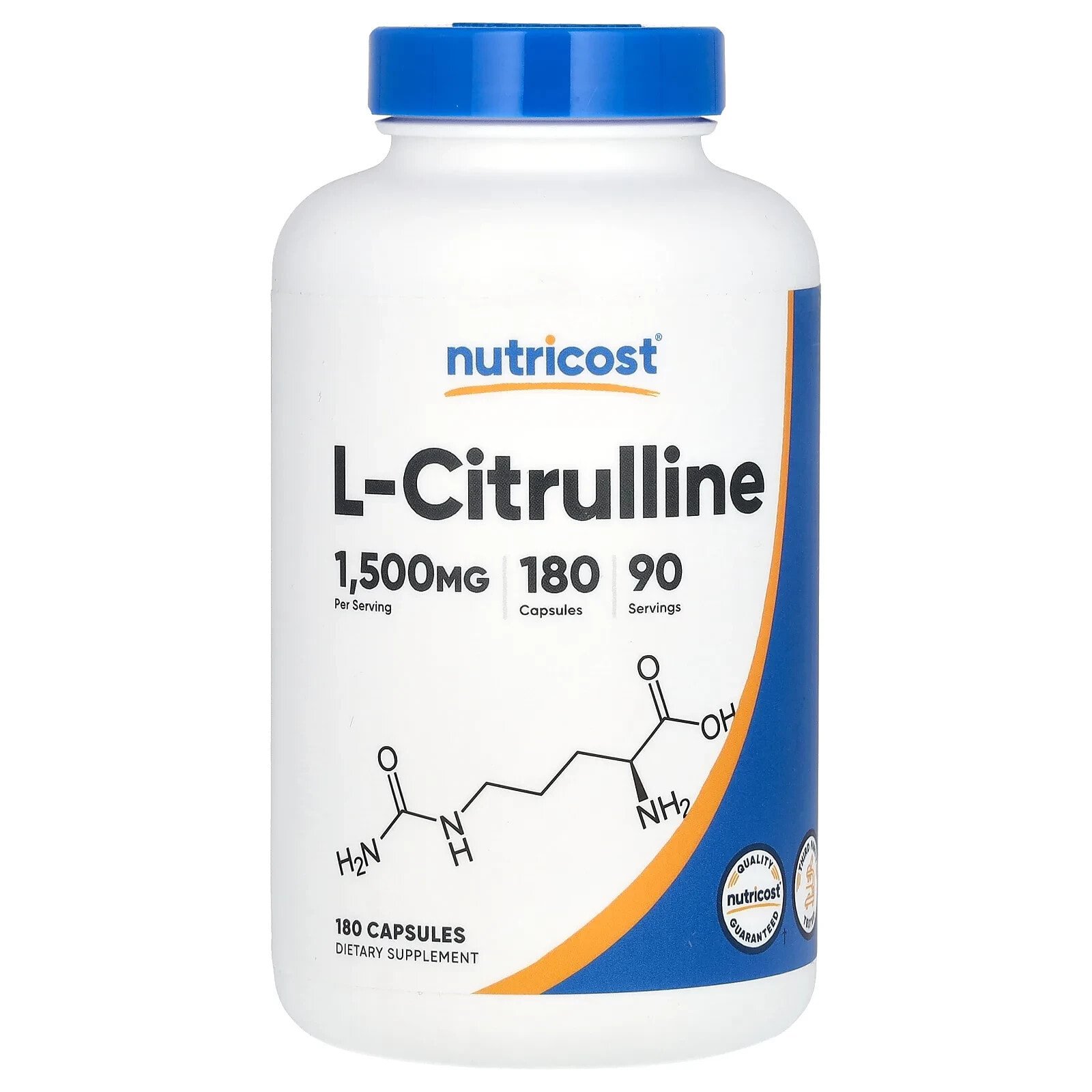 L-Citrulline, 1,500 mg, 180 Capsules (750 mg per Capsule)