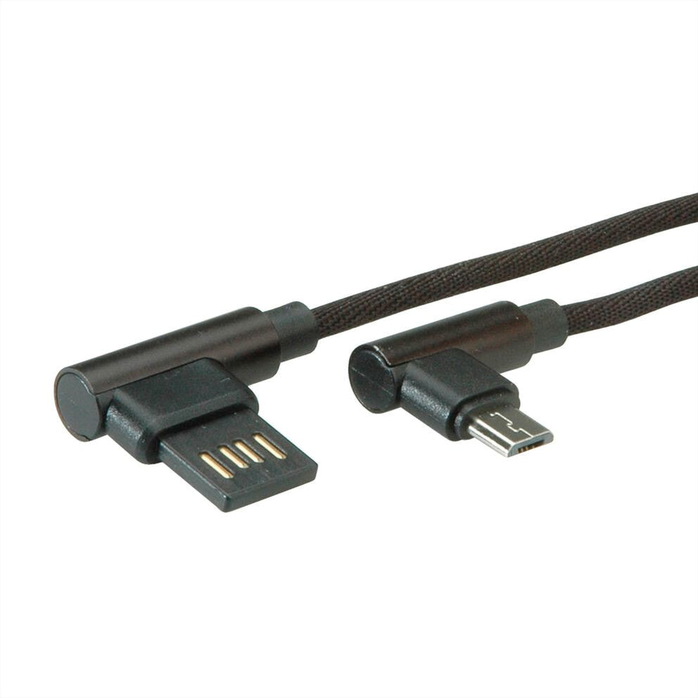 ROTRONIC-SECOMP USB 2.0 кабель угловой тип A двусторонний Micro B ST / ST черный 0,8 м - кабель - цифровой