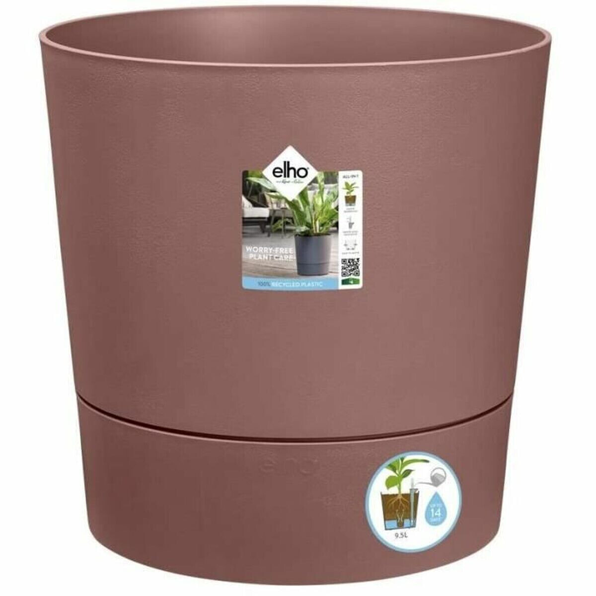 Self-watering flowerpot Elho Brown Plastic Ø 43 cm