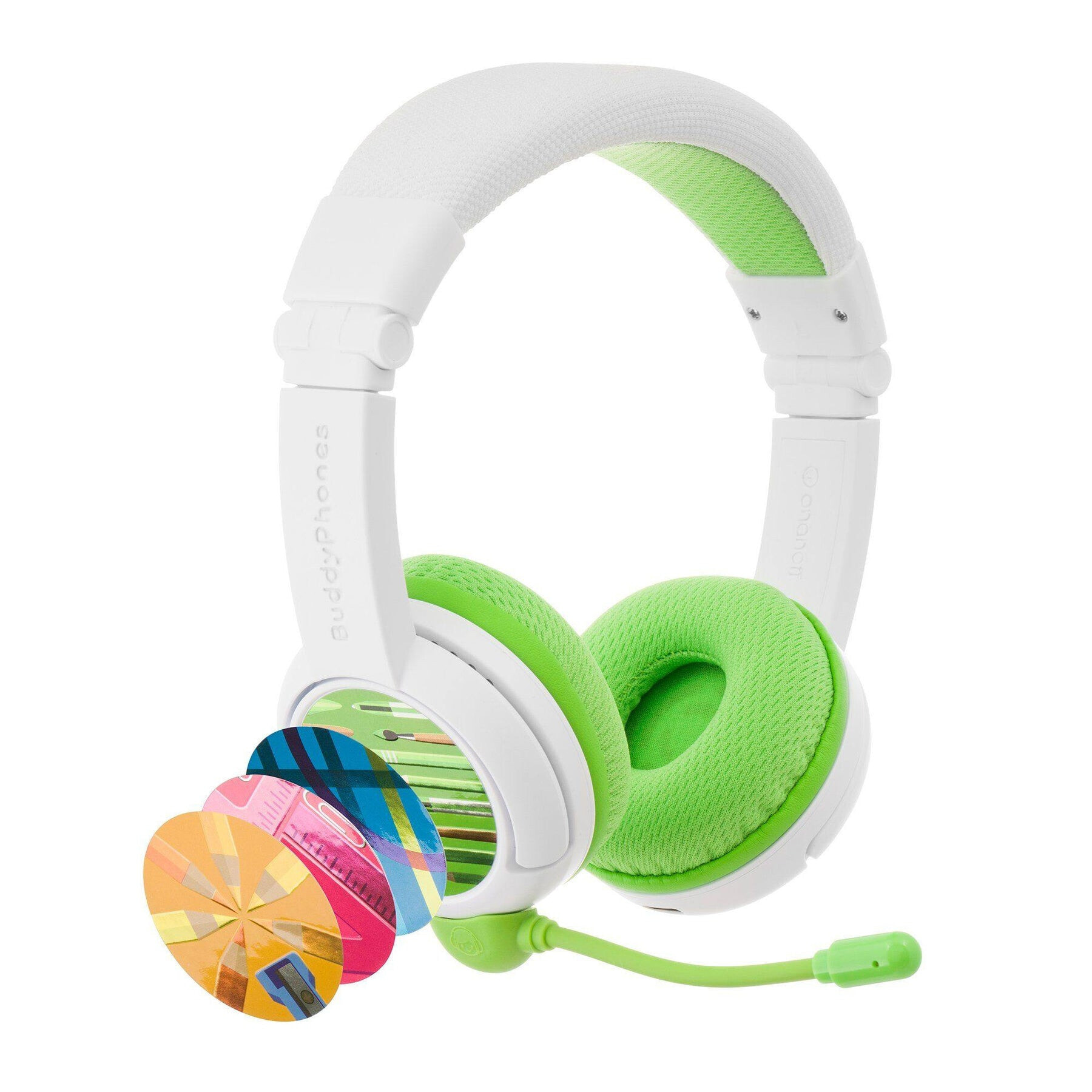 BuddyPhones Kopfhörer für Kinder| Homeschooling| Grün