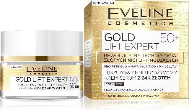 Eveline Gold Lift Expert 50+ Krem-serum multi-odżywczy na dzień i noc 50ml