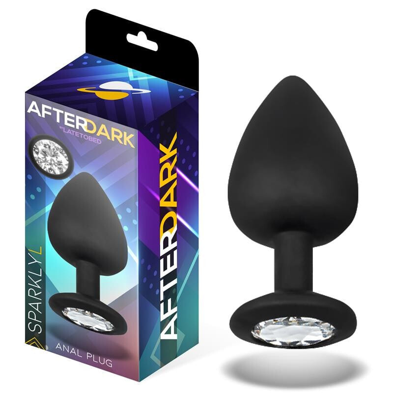 Плаг или анальная пробка AFTERDARK Sparkly Butt Plug with Jewel Silicone Size L 9.5 cm x 4.5 cm