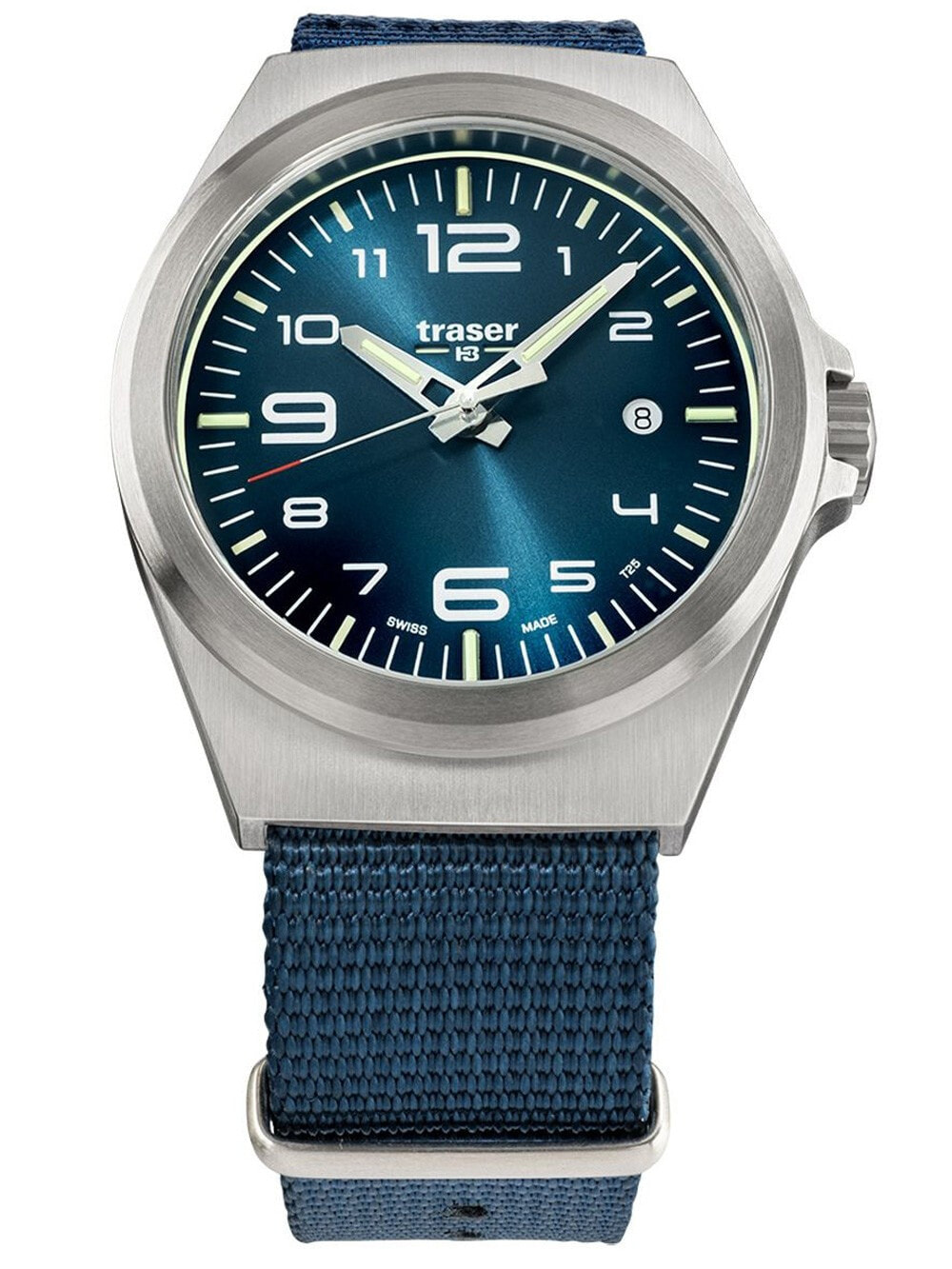 Мужские наручные часы с синим текстильным ремешком Traser H3 108216 P59 Esssential M Blue Mens 42mm 10ATM