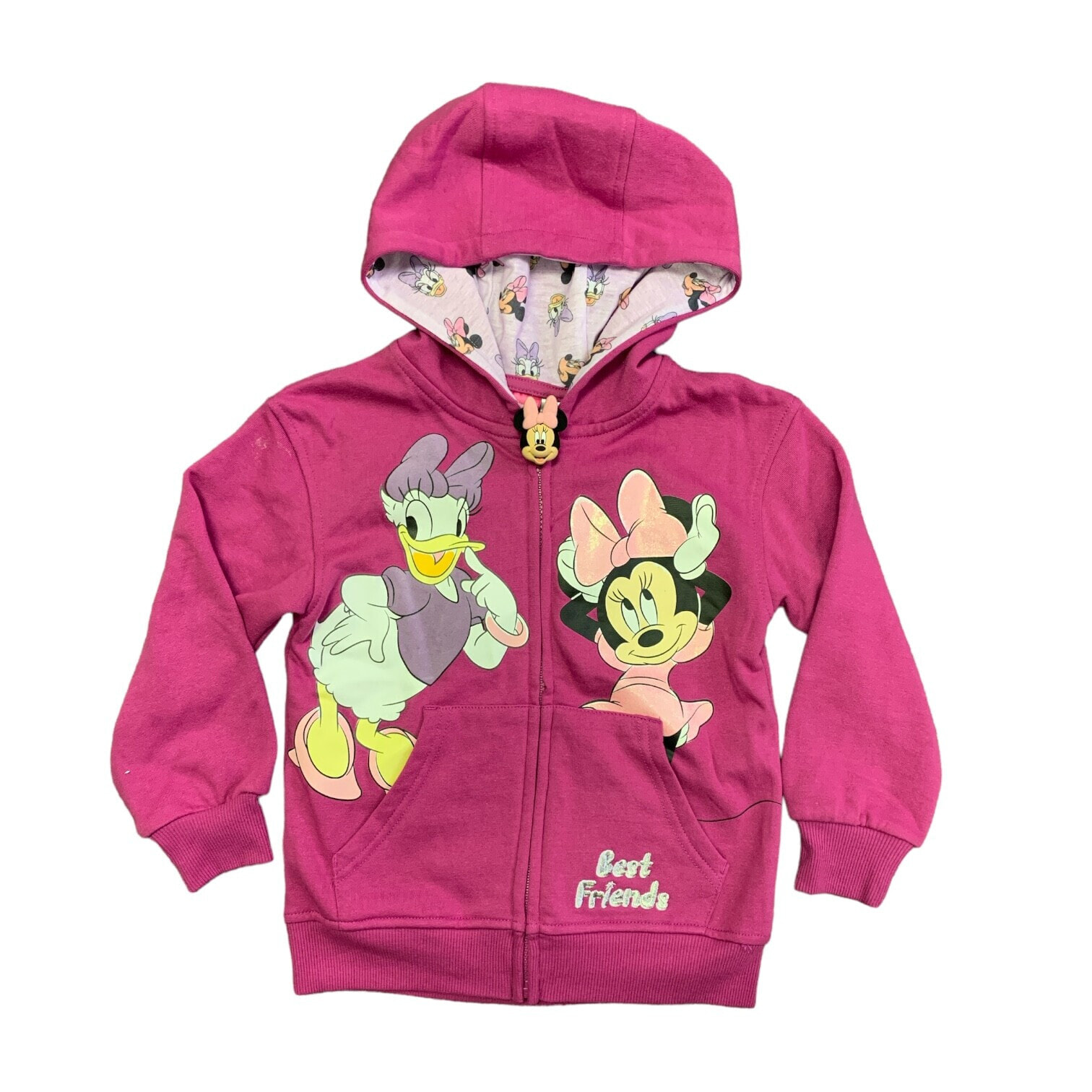 Disney Junior Girl's Long Sleeve Full Zip Hooded Character Jacket