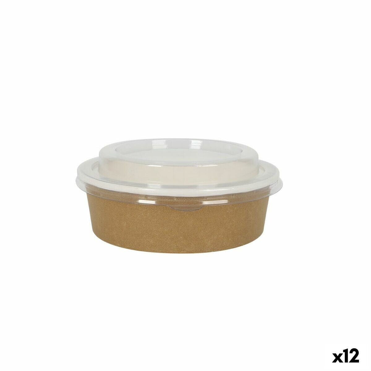 Set of trays Algon With lid Disposable kraft paper 5 Pieces 500 ml (12 Units)