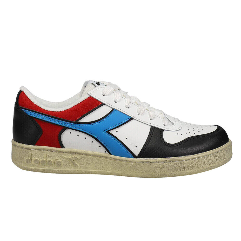 Diadora Magic Basket Low Icona Lace Up Mens Black, Blue, Red, White Sneakers Ca