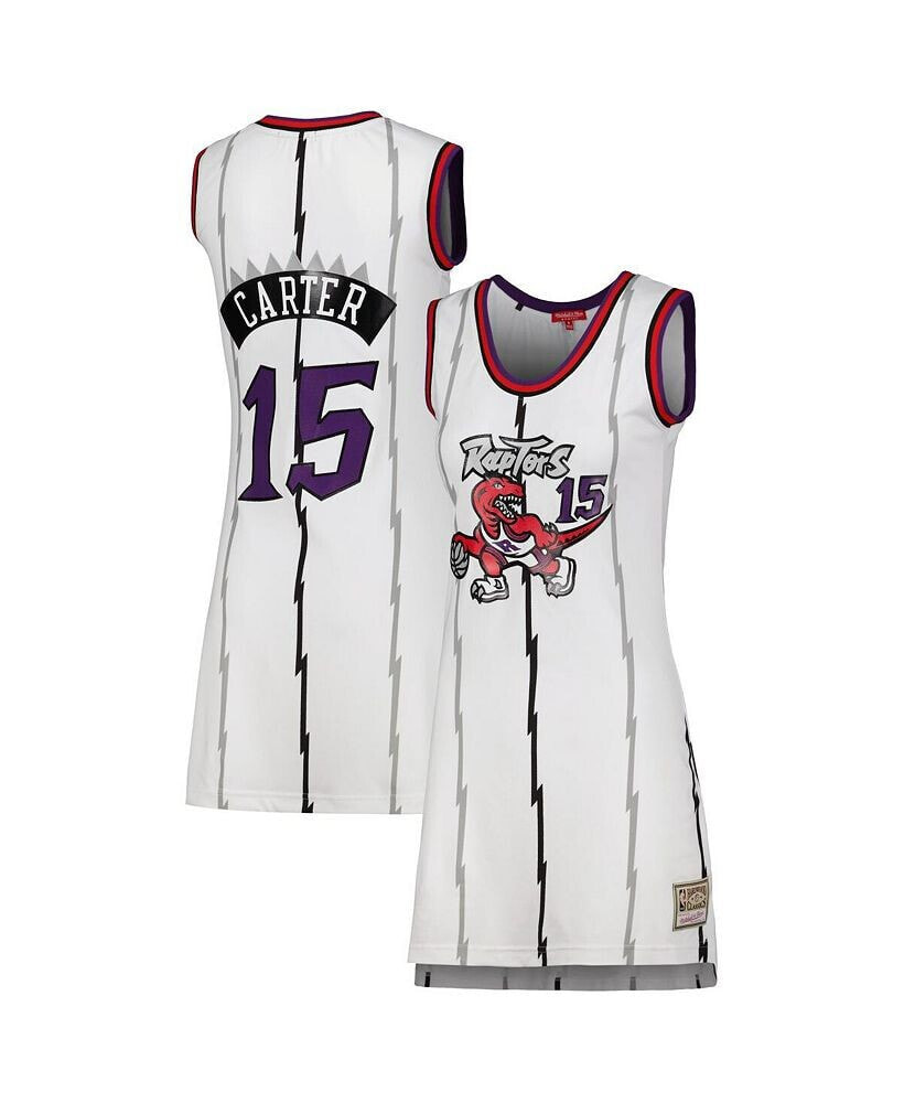 Mitchell & Ness women's Vince Carter White Toronto Raptors 1998 Hardwood Classics Name and Number Player Jersey Dress
