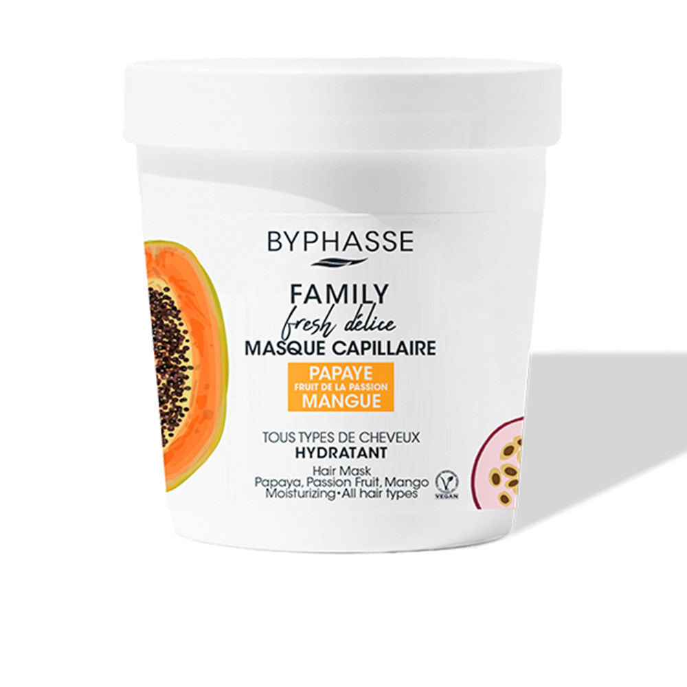 Byphasse Family Fresh Delicate Mask Увлажняющая маска с маслами папайи и маракуйей для всех типов волос 250 мл