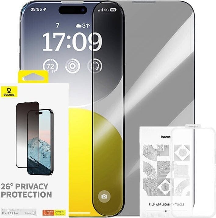 Baseus Szkło hartowane prywatyzujące Baseus Diamond iPhone 15 Pro