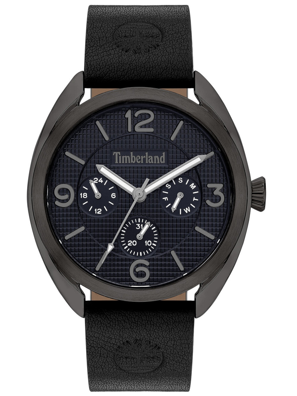 Мужские наручные часы с черным кожаным ремешком Timberland TBL15631JYU.03 Burnham 44mm 5ATM