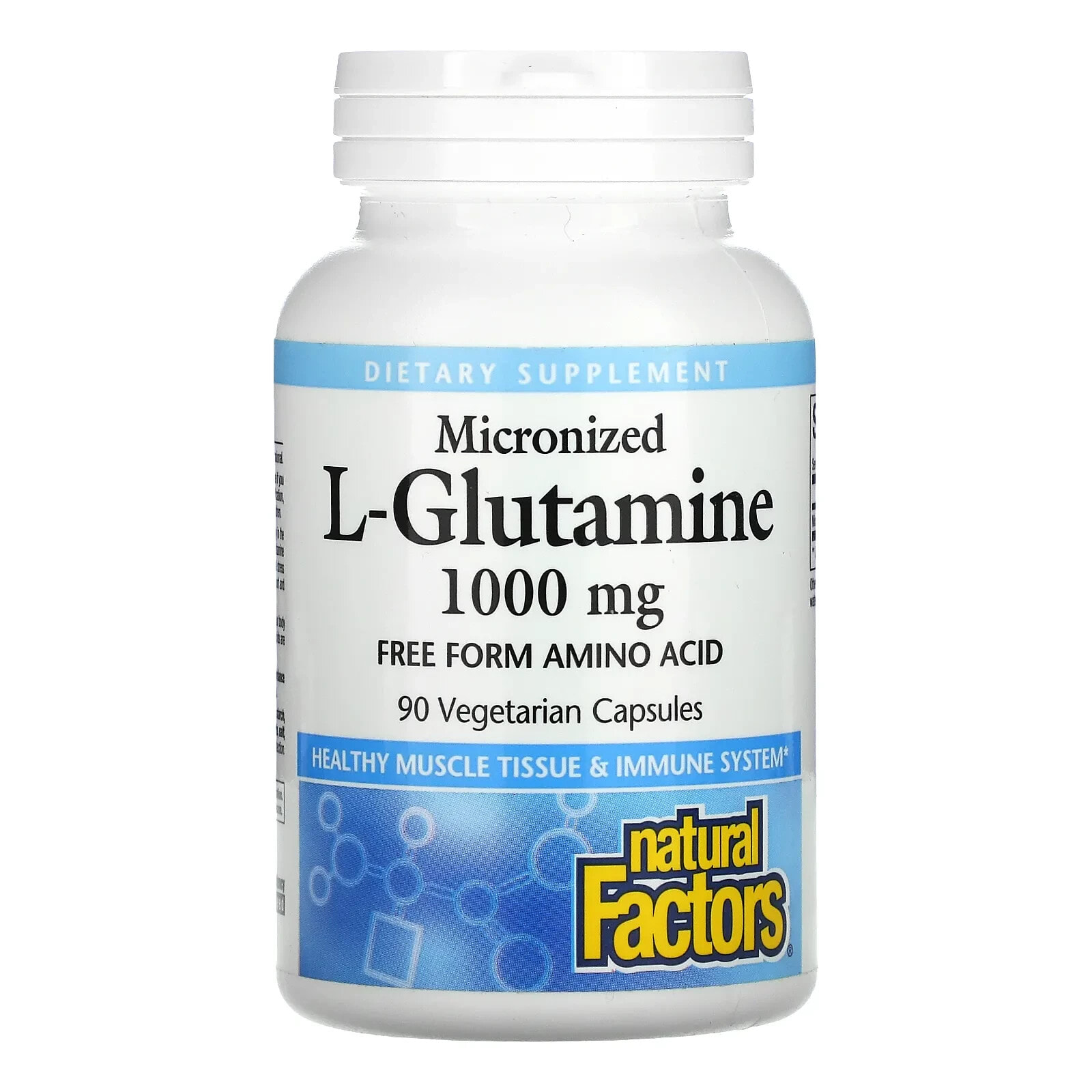 Natural Factors, Micronized L-Glutamine, 500 mg, 90 Vegetarian Capsules