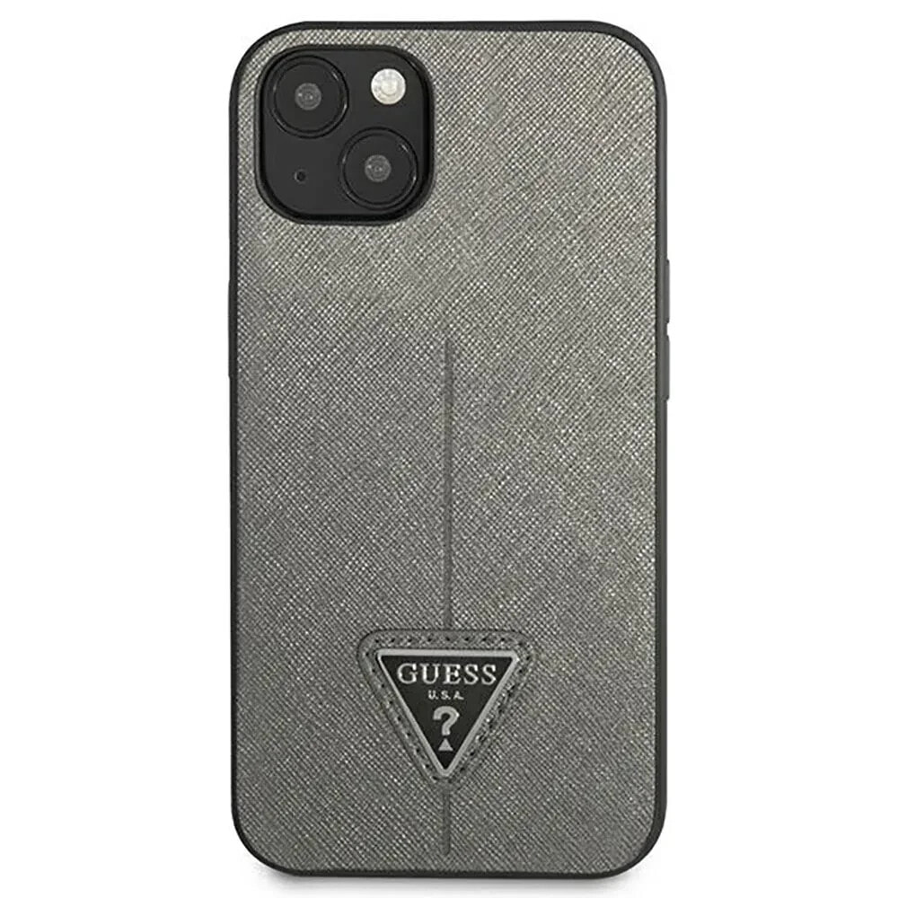 GUESS Guhcp14Mpsatlg iPhone 14 Plus15 Plus 6.7 Srebrny Saffianotriangle phone case