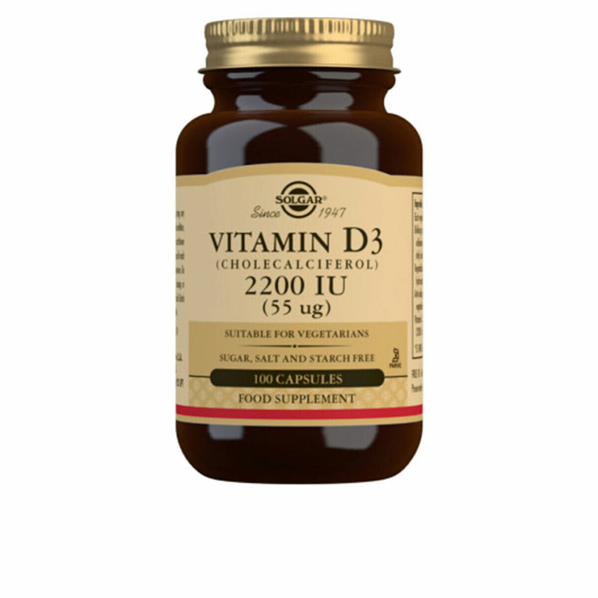 Витамин D3 (холекальциферол) Solgar 100 штук