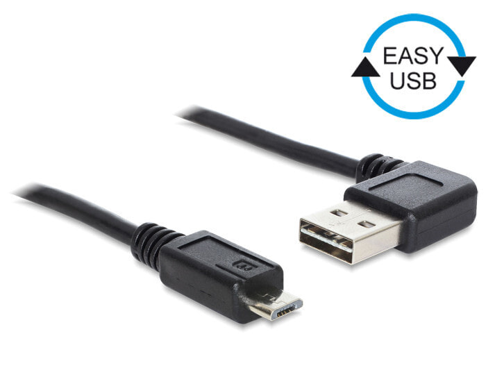 DeLOCK 0.5m, USB2.0-A/USB2.0 Micro-B USB кабель 0,5 m 2.0 USB A Micro-USB B Черный 85163